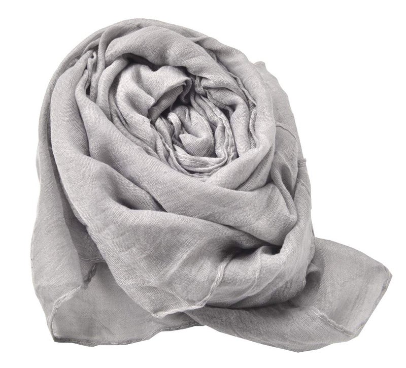 woogwin Women's Cotton Scarves Lady Light Soft Fashion Solid Scarf Wrap Shawl (One Size, Gray) - Image 2